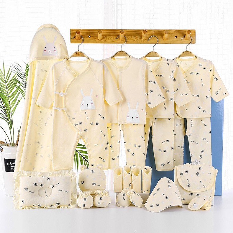 班杰威尔（BANJVALL）纯棉婴儿0-6个月新生儿礼盒套装四季棉花兔22件套