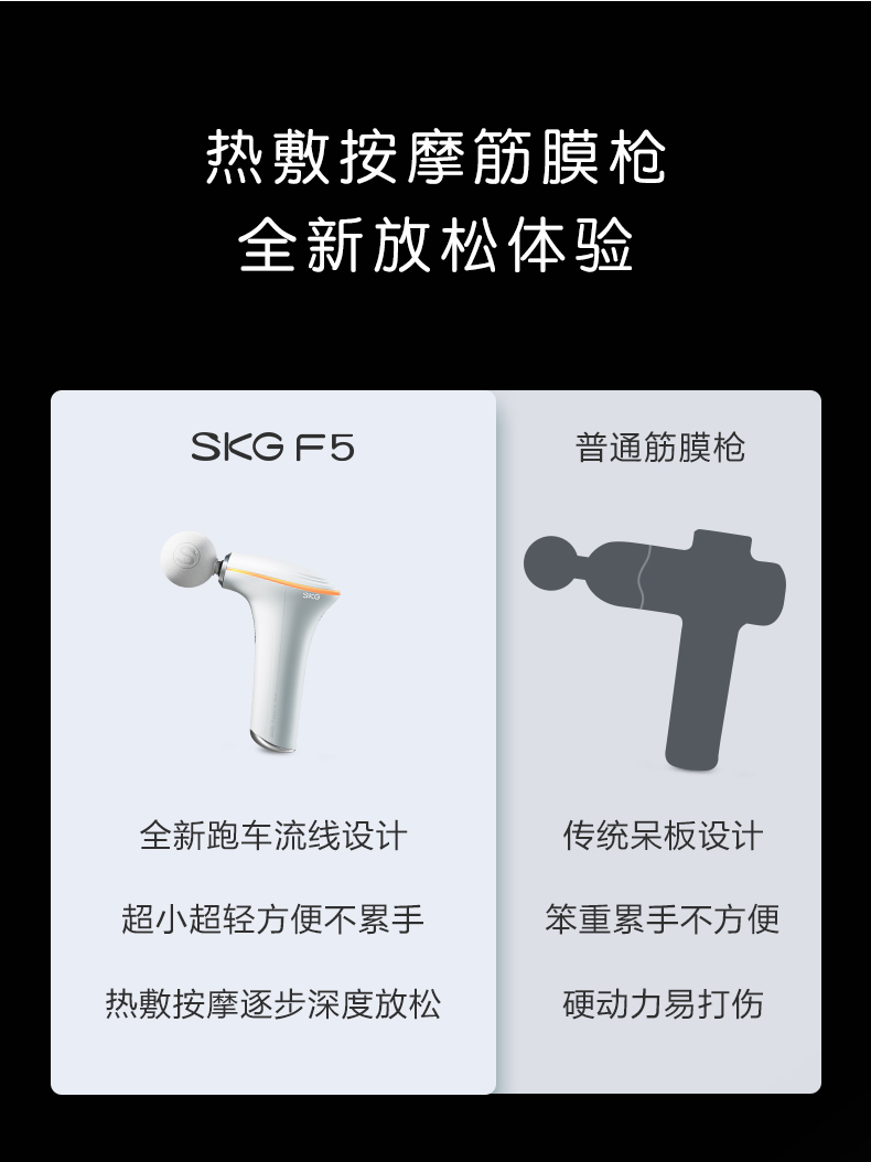 SKG 筋膜枪肌肉按摩器放松热敷mini迷你按摩枪F5