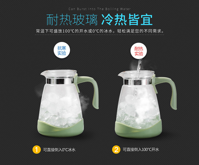 紫丁香Lilac耐热冷水壶玻璃果汁壶大容量茶壶凉白开水壶颜色随机