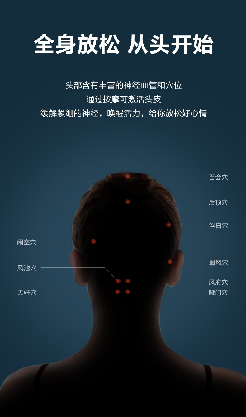 SKG 头部按摩器头皮按摩爪舒缓养护干湿两用BC3