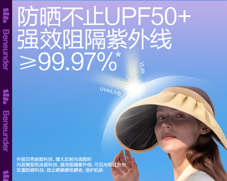 蕉下纭际系列贝壳UPF50+防紫外防晒帽