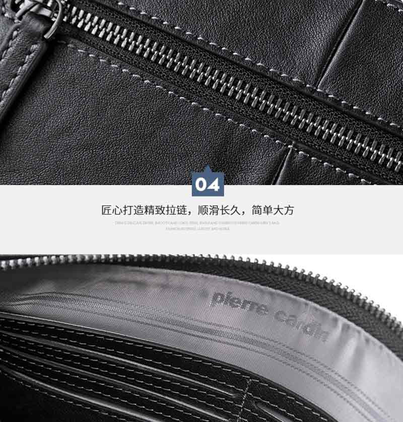 皮尔卡丹 手包时尚潮流男士包大容量软皮手抓包W9A175017-15A