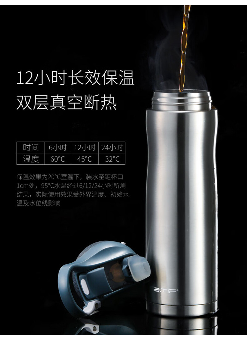 BTIF 儿童吸管保温杯600ml成人运动健身水杯STB0101STR