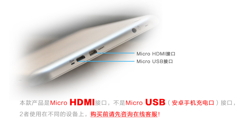 中视讯2.0版 Micro HDMI转HDMI线1米 H-07-1