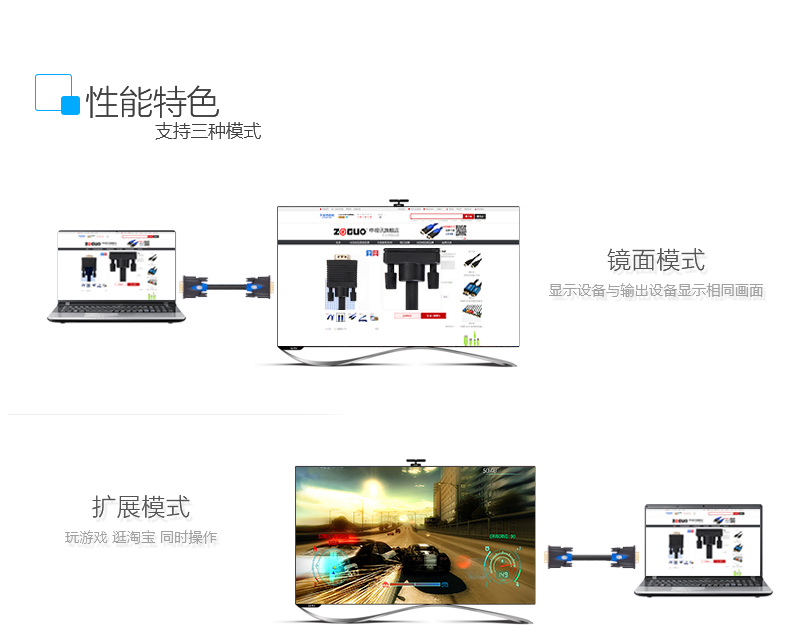 中视讯VGA线3+9 电脑连接线10米 V-01-10