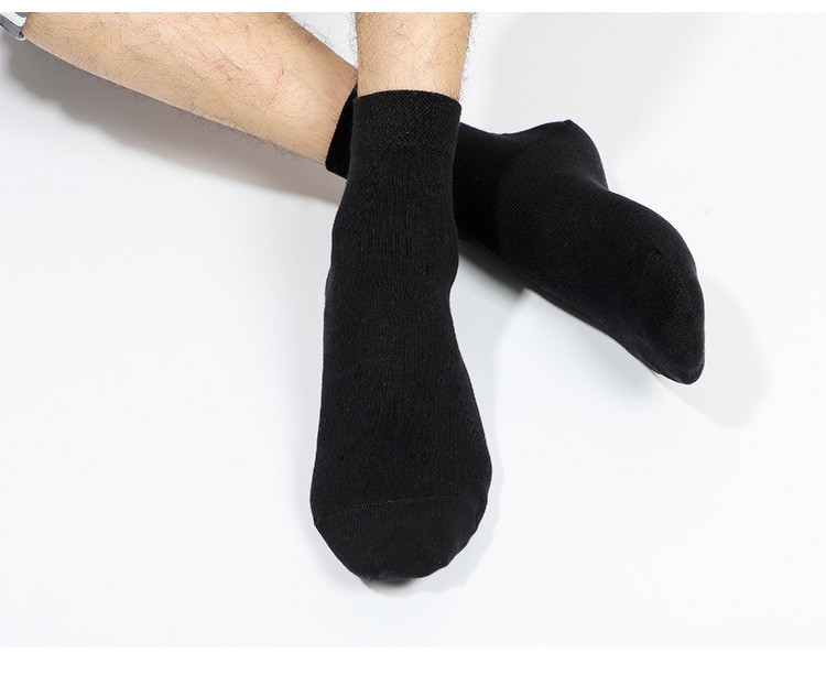 浪莎 袜子5双男士运动舒适透气休闲商务棉袜中筒袜