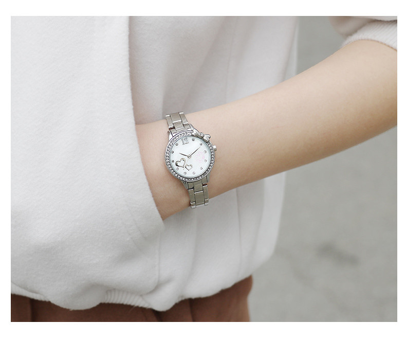 【下单送文具+备用电池】史努比PY  时尚潮流镶钻钢带 儿童手表 女孩手表 BEW022EC两色可选