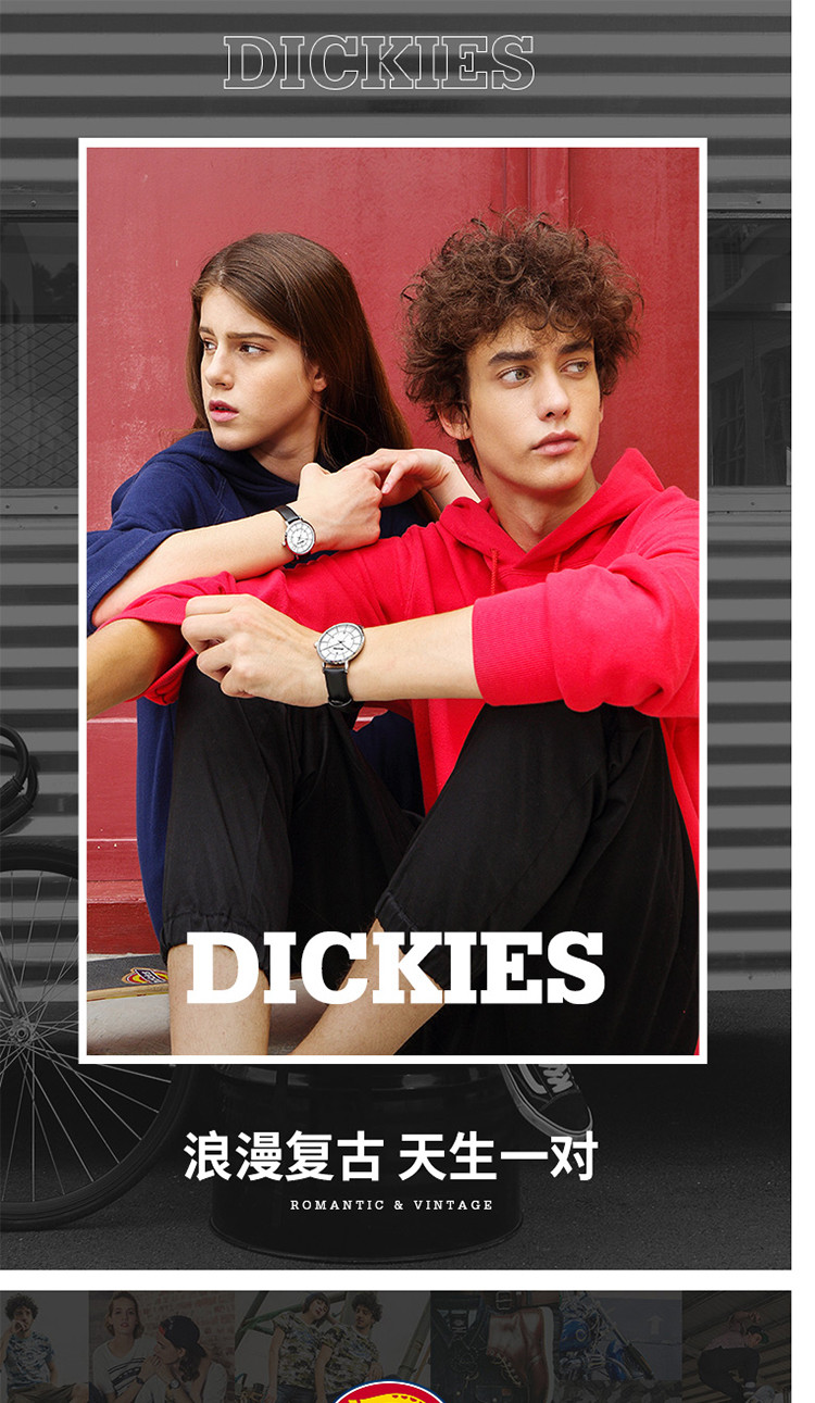 【下单送零钱包】DICKIES 迪凯斯 时尚潮流 男、女 款可选手表  情侣款式 皮带石英手表