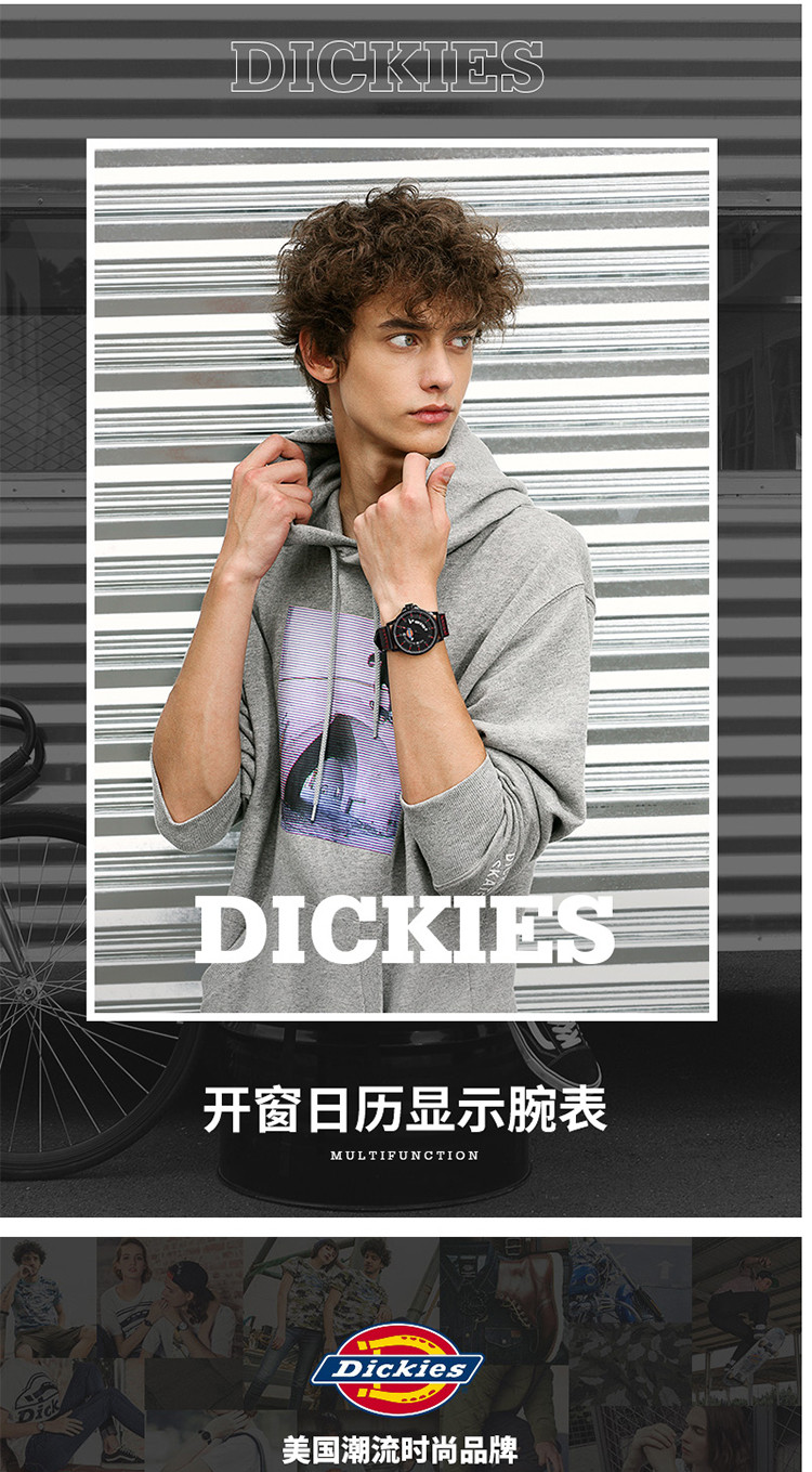 DICKIES 时尚休闲 防水 日历石英男士手表