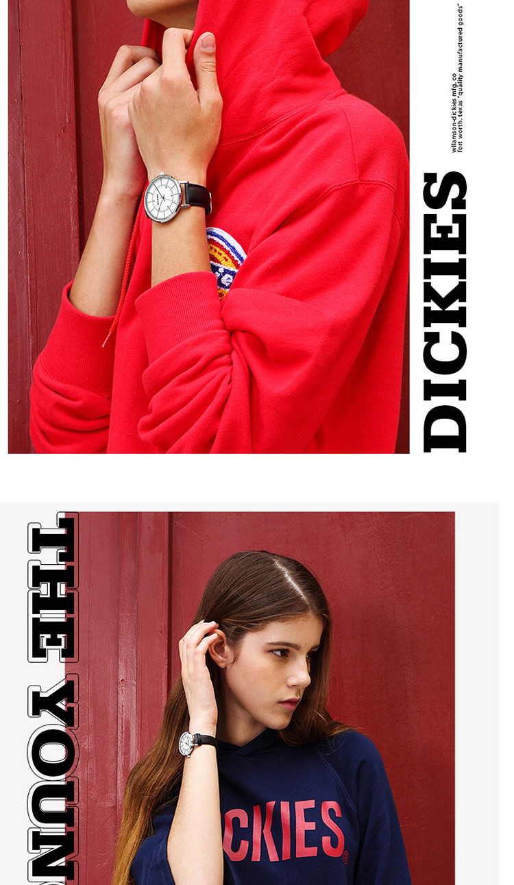 【下单送零钱包】DICKIES 迪凯斯 时尚潮流 男、女 款可选手表  情侣款式 皮带石英手表