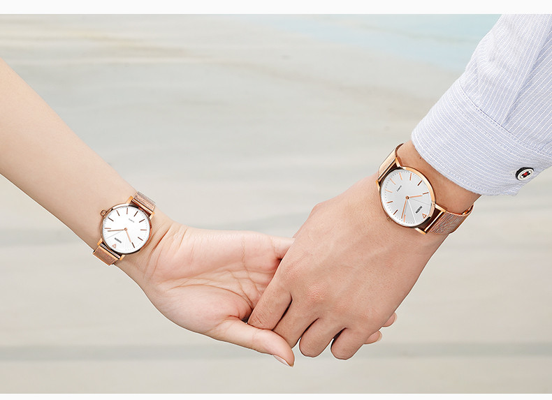 劳士顿  钢带女表 超薄时尚石英手表 防水钟表 腕表