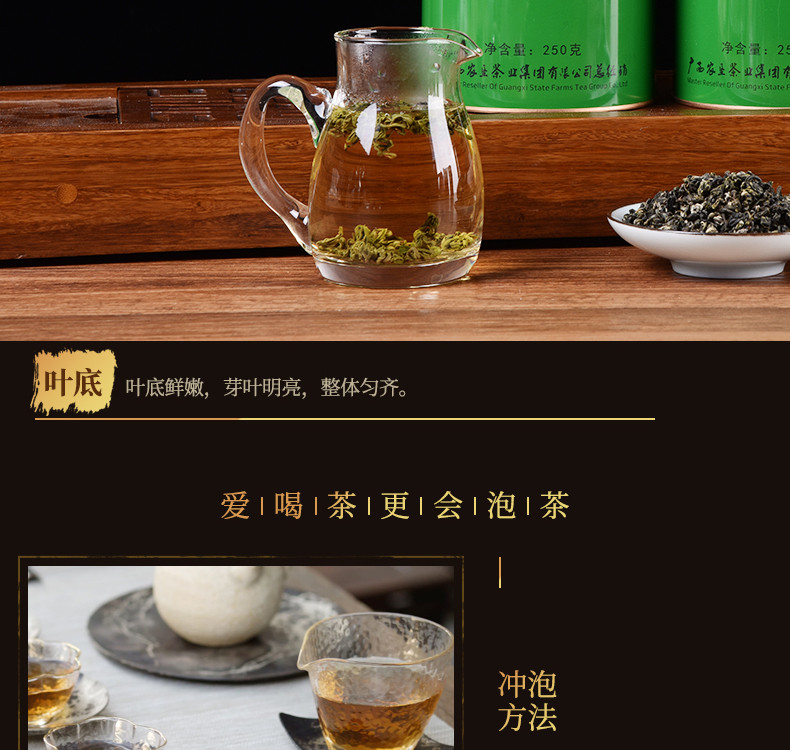 新茶【中国农垦】大明山 广西农垦茶叶 一级碧螺春 绿茶礼盒装 250g