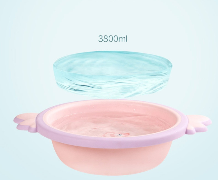 茶花 卡通儿童洗脸盆 塑料盆 洗衣盆水盆 安吉拉系列 绿色 粉色 随机发货