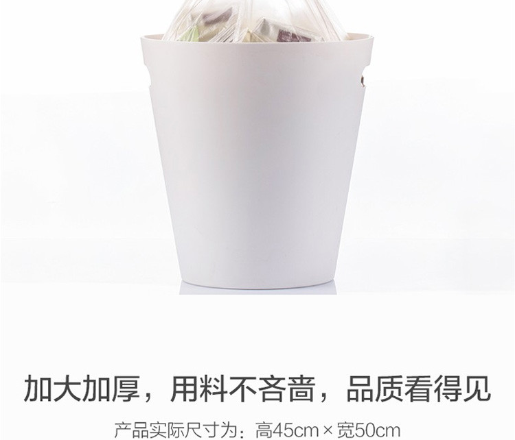 茶花 穿绳式垃圾袋加厚自动收口家用厨房卫生间点断式一次性塑料袋 2卷 颜色随机
