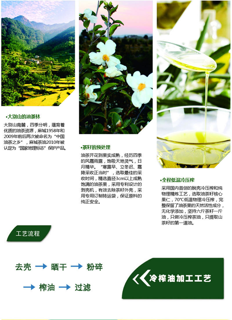 大别山山茶籽油 茶油 茶籽油 1000ml 2瓶礼盒装 来自大别山的问候