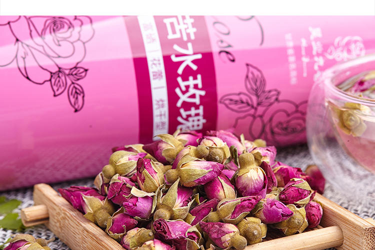 昊业九香 苦水富硒玫瑰花茶  烘干型玫瑰花蕾 品质保证 礼盒罐装 养颜养生 中国玫瑰之乡苦水玫瑰