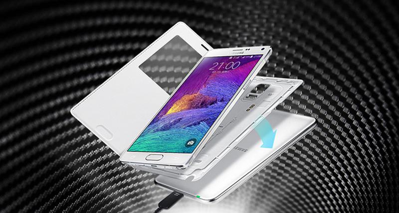 三星（SAMSUNG）Note 4手机 无线充电智能保护套