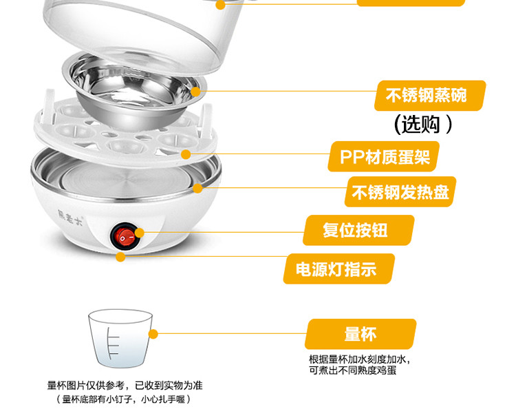 多功能煮蛋器 家用快递煮蛋器 双层大容量 可煮14枚煮蛋器 健康材质 自动断电【全国包邮】