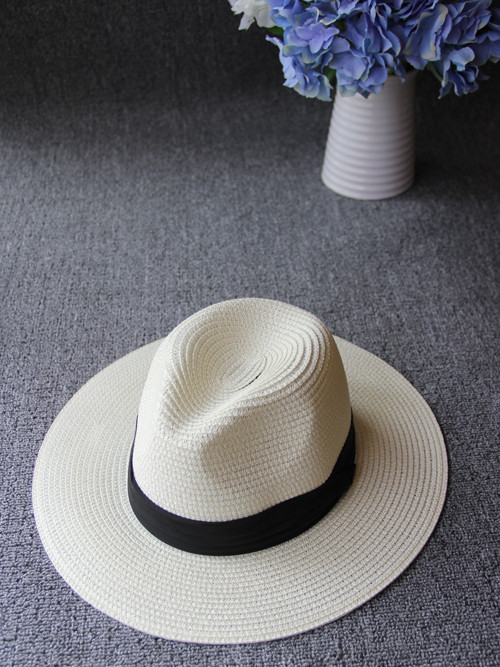 遮阳帽草编宽檐礼帽可折叠草帽夏季女沙滩帽度假