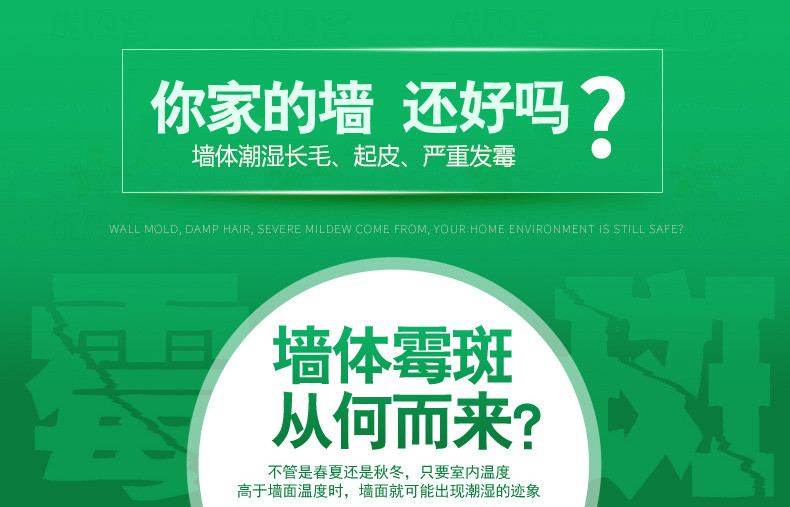 兰康保白色墙壁发霉去霉斑防霉除霉剂  500g墙体墙面除霉剂霉菌清除剂【多省包邮】