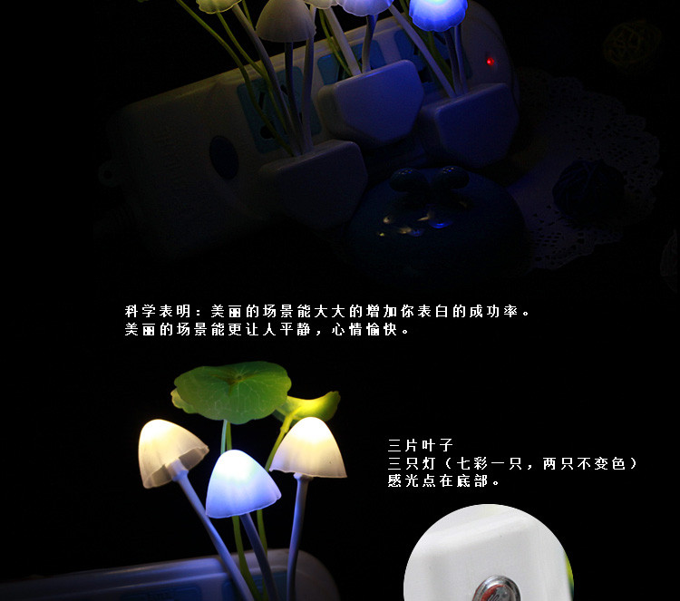 花盆小夜灯 感应灯 壁灯 夜光 插电 LED 自动光控 时尚创意 老人宝宝 卧室【多省包邮】