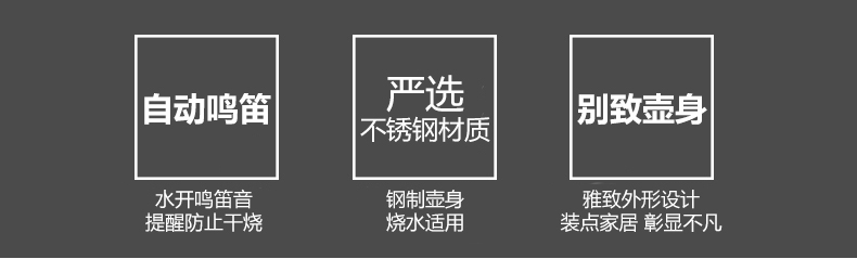 兴财鸣笛水壶 加厚不锈钢烧水壶煤气电磁炉烧水壶 开水壶煮水壶4L