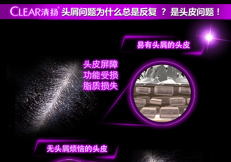 清扬洗发水多效水润养护750ml洗发露乳家庭装洗头膏男女士去屑止痒