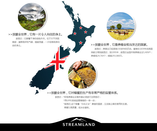 【新西兰进口】Streamland新溪岛进口蜂蜜