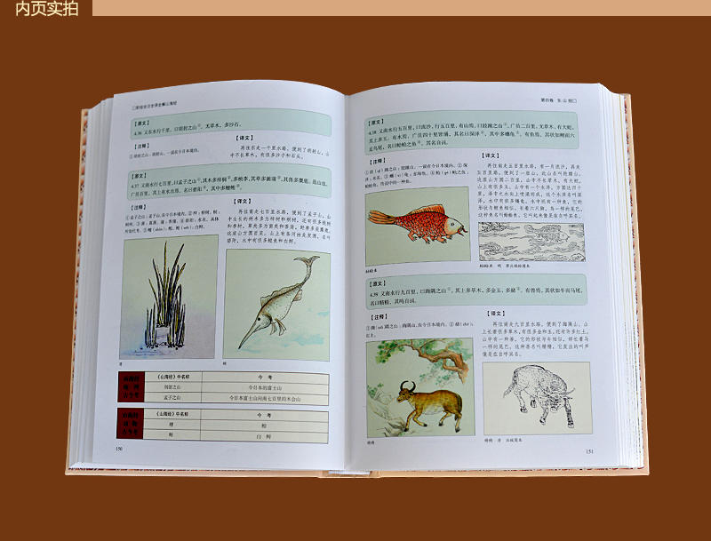 国学典藏馆 白话文精装正版包邮彩绘全注全译全解山海经 经典国学典藏图文版图书上古社会生活百科全书青少