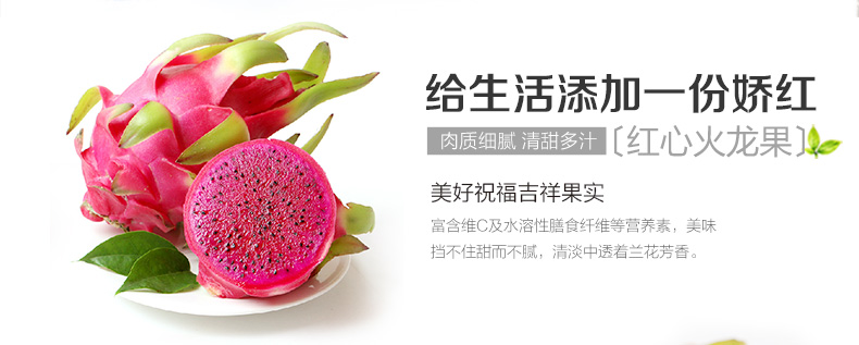 【源产地】越南红心火龙果5斤装 进口新鲜水果红肉火龙果全国包邮