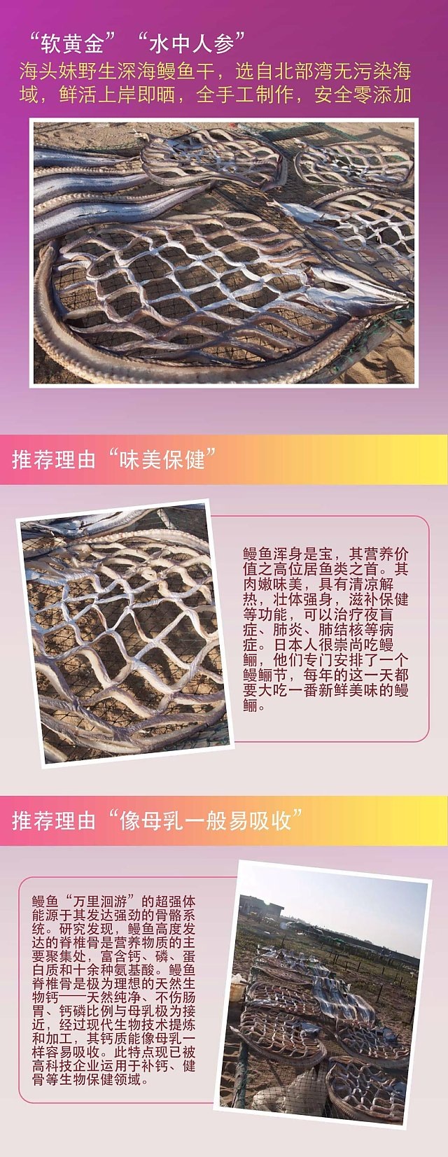 海头妹海南特产野生鳗鱼干北部湾农家手工制作无添加剂送礼佳品