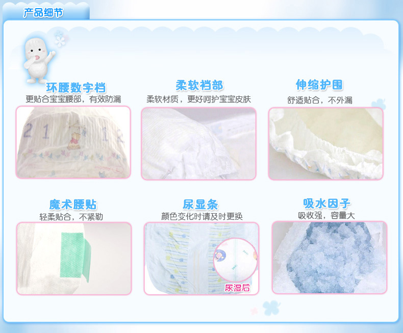 Moony 日本原装进口婴儿纸尿裤NB90片*2包新生儿 尤妮佳 2-5KG