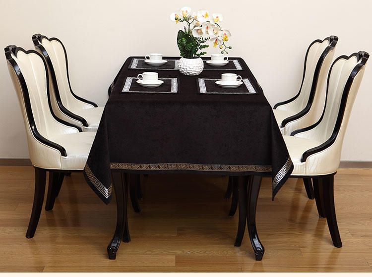 伟殳家居欧式桌布美式现代桌布高档餐桌茶几布电视柜布艺定制130cm*200cm黑色