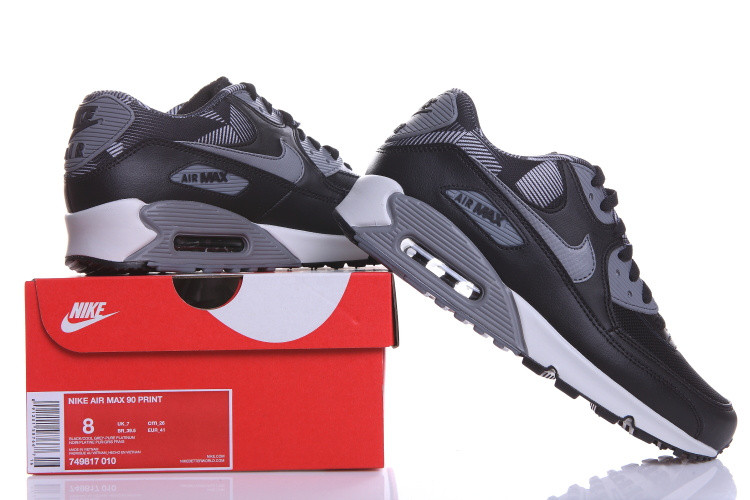 耐克/NIKE AIR MAX 90 PRINT男子复古气垫运动休闲跑步鞋749817-010