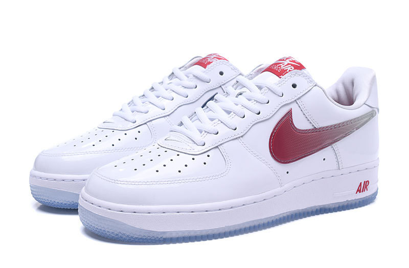 耐克/NIKE Nike Air Force 1 AF1  大学红 漆皮 休闲鞋 板鞋