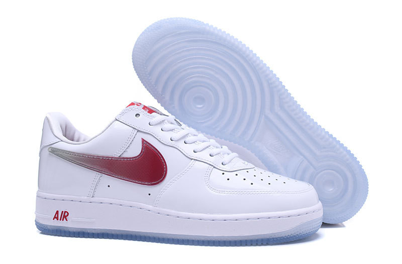 耐克/NIKE Nike Air Force 1 AF1  大学红 漆皮 休闲鞋 板鞋