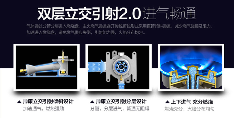 帅康（Sacon）QA-E5-68G 五环精火5.0KW大火力 一级能效不锈钢燃气灶