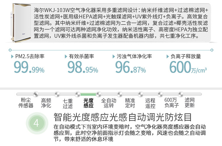 海尔/HAIER 海尔 空气类产品 空气净化器 WKJ-103W