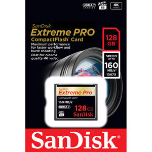 闪迪（SanDisk）至尊超极速CompactFlash存储卡 128GB 1067X 读速
