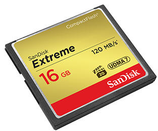 闪迪（SanDisk）至尊极速CompactFlash存储卡 16GB 800X 读速120M