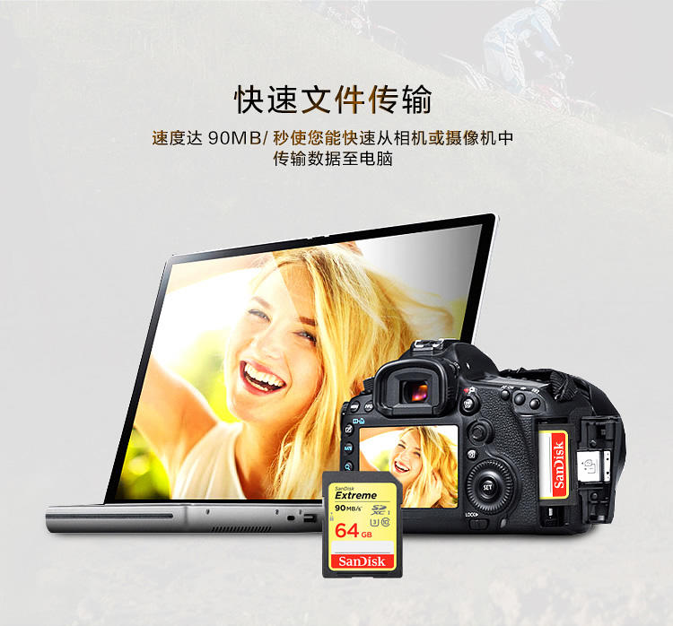 闪迪（SanDisk）至尊极速SDXC UHS-I存储卡 64GB Class10 读速90M