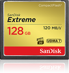 闪迪（SanDisk）至尊极速CompactFlash存储卡 128GB 800X 读速120