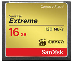 闪迪（SanDisk）至尊极速CompactFlash存储卡 16GB 800X 读速120M