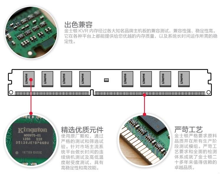 金士顿(Kingston)低电压 DDR3 1600 8GB 台式机内存