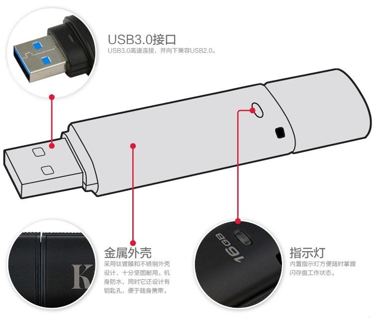 金士顿（Kingston）DT4000G2 16GB 防水硬件加密 USB3.0 U盘FIPS