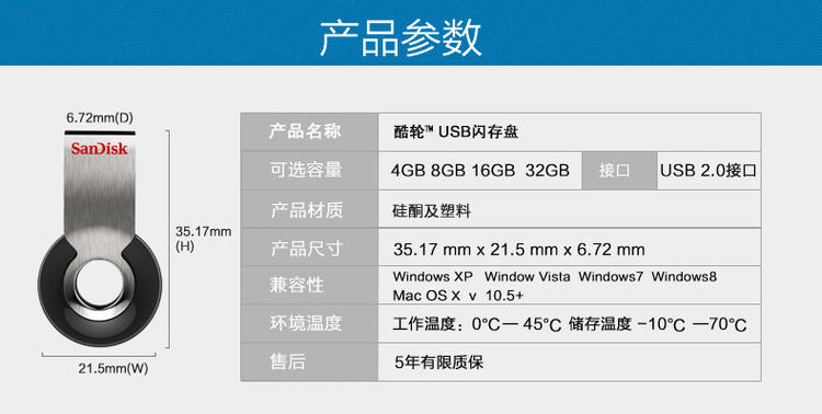 闪迪酷轮USB闪存盘 CZ58 32G旋转创意便携U盘优盘