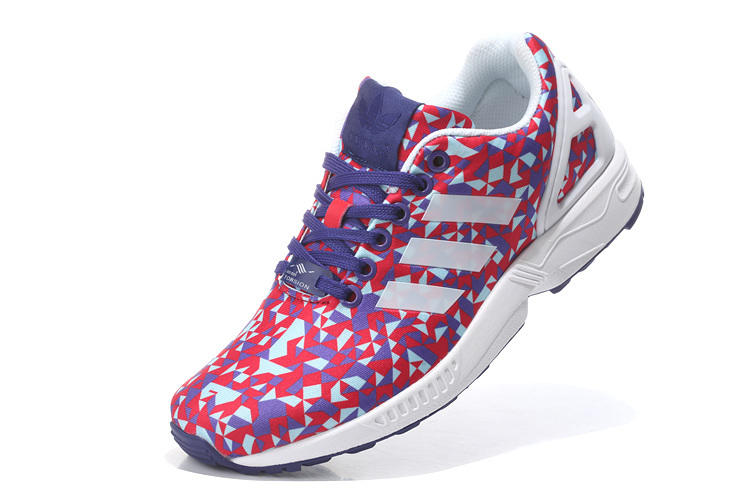 Adidas 阿迪达斯 三叶草 ZX FLUX 女子印花复古慢跑鞋 休闲运动跑步鞋