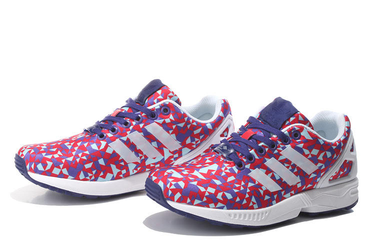 Adidas 阿迪达斯 三叶草 ZX FLUX 女子印花复古慢跑鞋 休闲运动跑步鞋