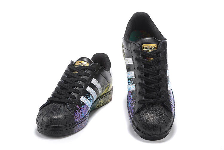 阿迪达斯Adidas SUPERSTAR PRIDE 三叶草 贝壳头男女板鞋彩虹泼墨休闲运动情侣鞋