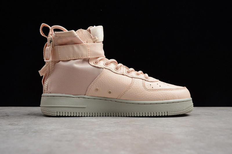 NIKE SF AF1 MID 女神粉橘粉拉链空军一号中帮女子板鞋运动休闲鞋AA3966-800